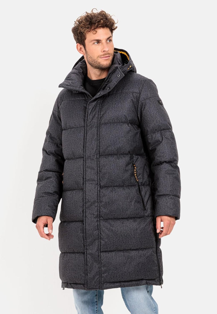 camel active Herren Warmer Steppmantel mit abnehmbarer Kapuze 62 Grau, 62 Grau