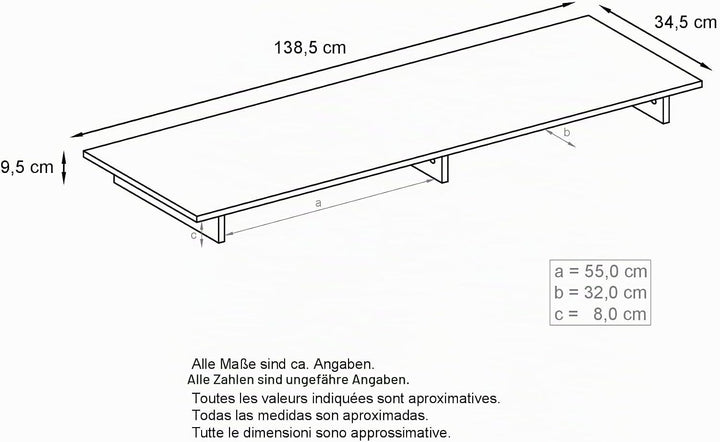 Vladon TV-Aufsatz Game, Made in Germany, Aufsatz für TV-Boards zur Erhöhung, Weiss matt/Avola-Anthra