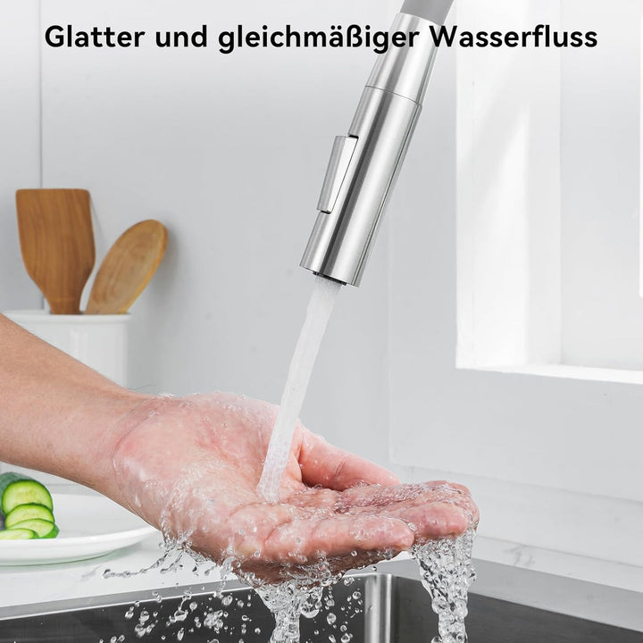 CECIPA Wasserhahn Küche Schwarz, Flexibler Wasserhahn mit 2 Strahlarten, Küchenarmatur Schwarz 360°D