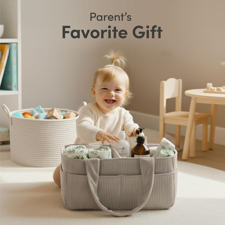 PUTSKA Baby Diaper Caddy Organizer for Changing Table – Stylish Nursery Storage Basket, Newborn Esse