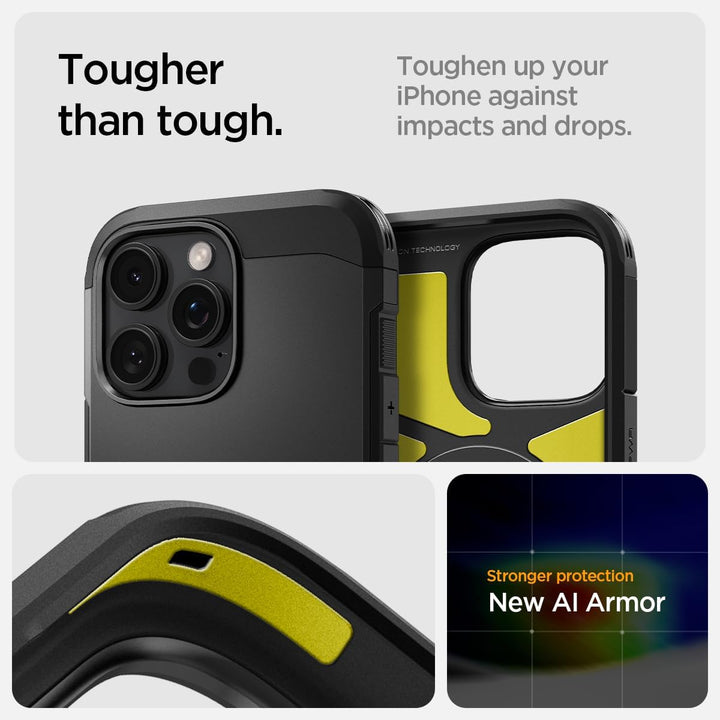Spigen für iPhone 16 Pro Max Kamerasteuerung Aktivierte Hülle Tough Armor T (AI) MagFit, Kompatibel