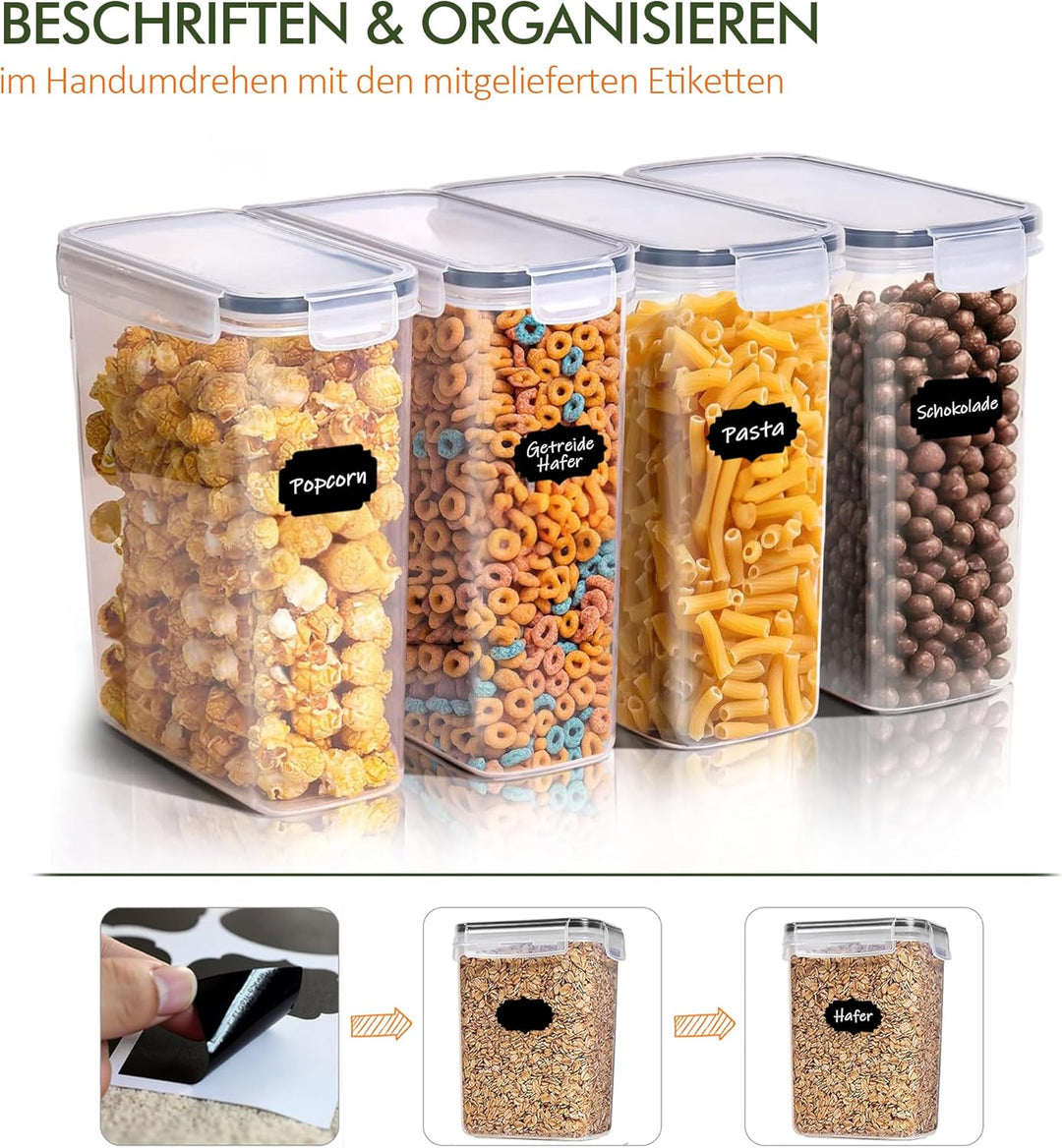 GREELUE 2L*9 Vorratsdosen mit Deckel Luftdicht Set, Aufbewahrungsbox mit Deckel Küche, BPA-frei Luft
