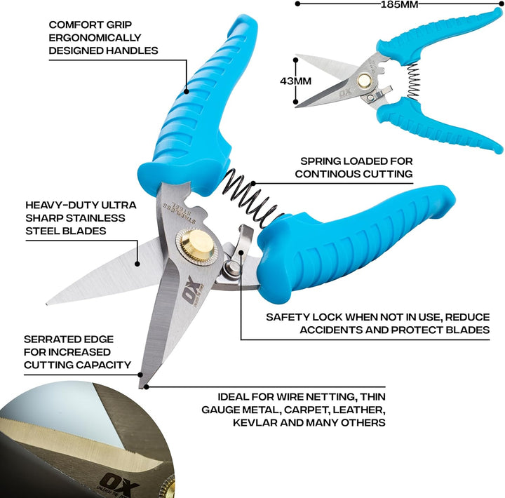 OX Pro Snips Rubber Grip, Rubber Grip