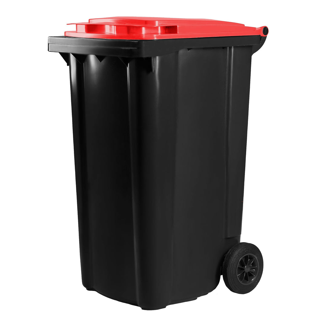 Hardwex Mülltonne mit 2 Rädern und Deckel, Müllgrossbehälter, Abfalltonne, Mülleimer, Volumen: 240 L
