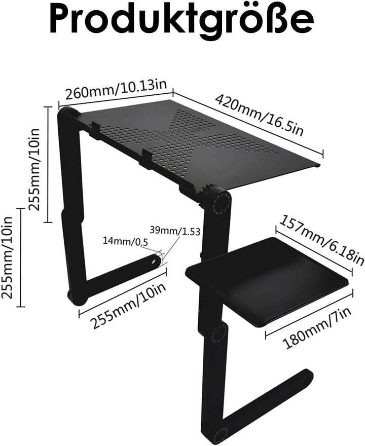 Faltbar Laptoptisch Laptop Ständer Höhenverstellbar Notebook Tisch Couch Laptop Tisch für Bett Höhen