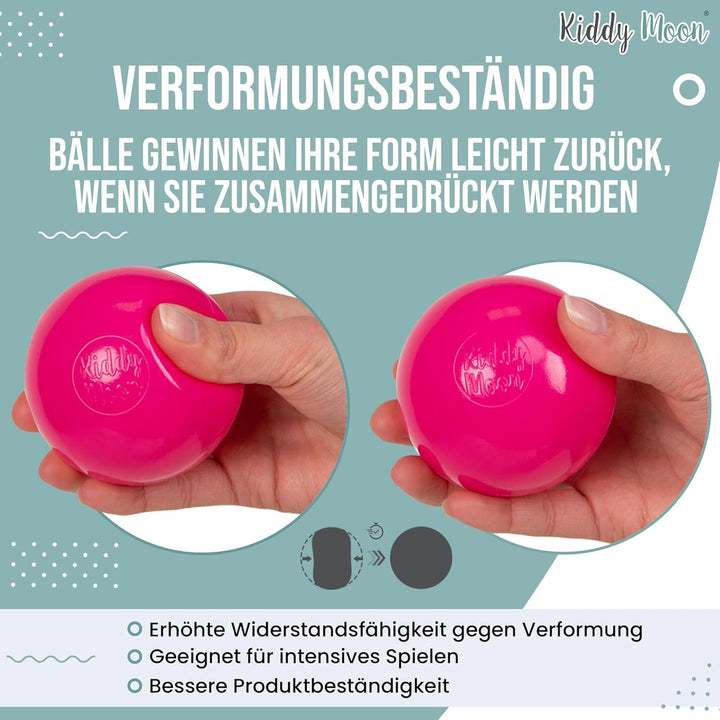KiddyMoon 300 ∅ 7Cm Kinder Bälle Spielbälle Für Bällebad Baby Plastikbälle Made In EU, Perle/Grau/Tr