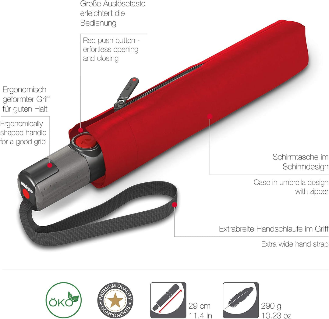 Knirps Taschenschirm TS.200 Slim Medium Duomatic Uni – Auf-Zu-Automatik – Sturmfest – Leicht – Windp