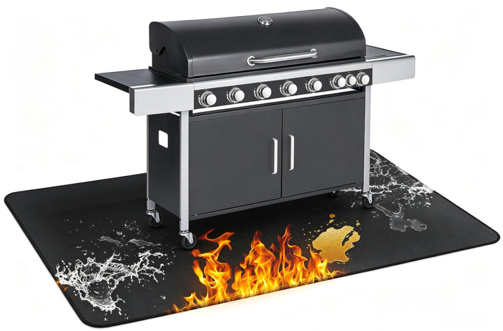 Ronsan Hitzebeständige Bodenschutzmatte 152 x 100 cm für Grill und Feuerstelle, wiederverwendbare Gr
