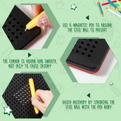 Faccito 3 Stück Magnetische Zeichenbretter Stahlkugel Kritzel Tafel mit Stift Magnet Zeichenblock fü