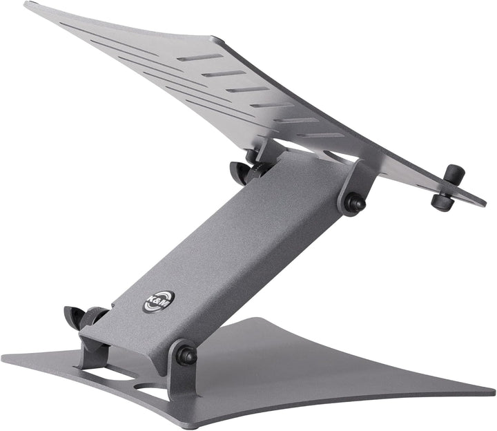 K&M 12195 Laptop-Ständer basaltgrau - Aluminium/Stahl - verstellbare Notebook-Ablage - für Schreibti