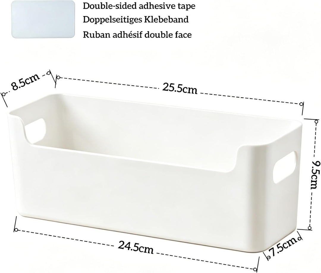 4 Stück Aufbewahrungsboxen mit Griff,Niedrigeren Vorderseite Aufbewahrungskorb,Aufbewahrungsbox Kuns