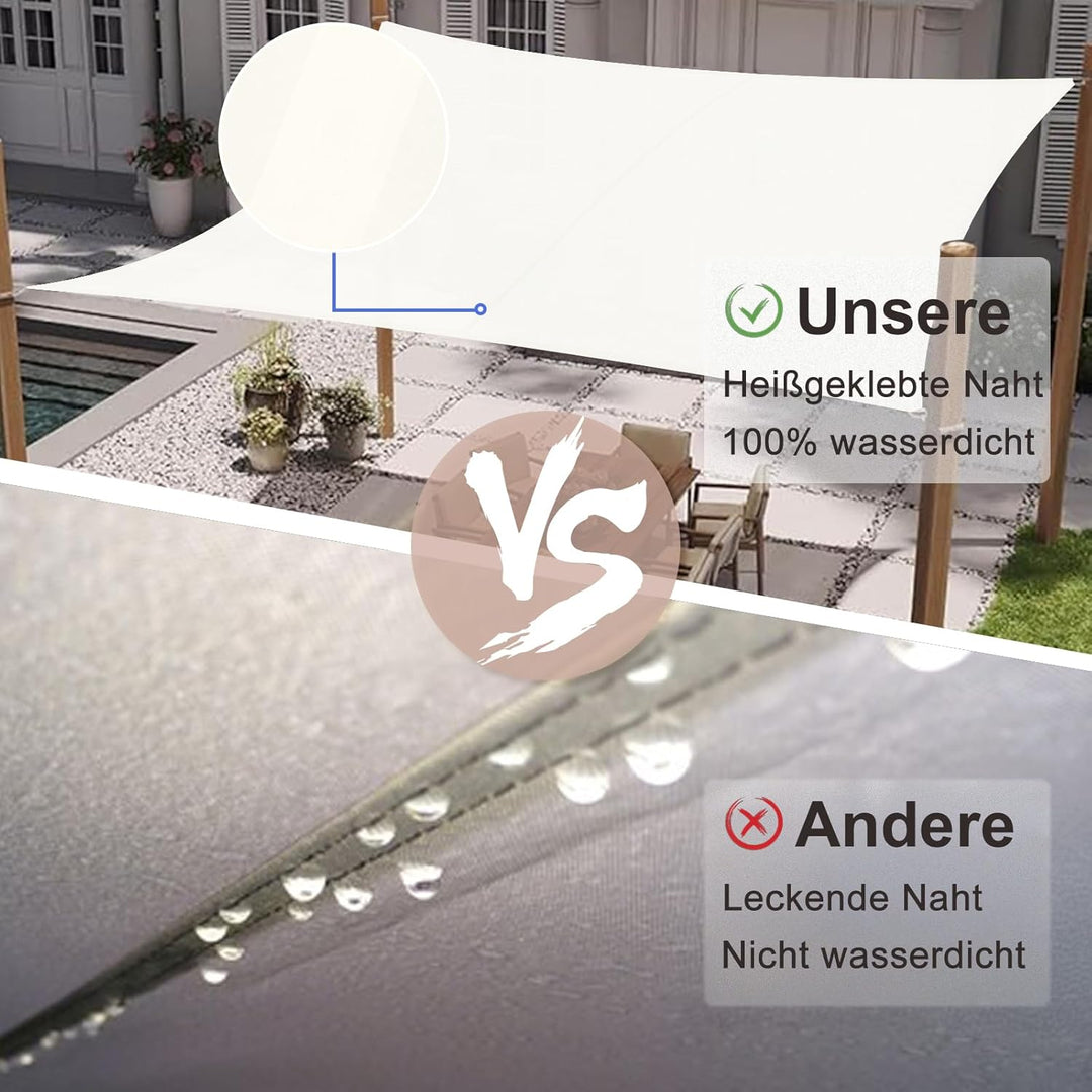 SUNNY GUARD Sonnensegel Wasserdicht 3x4m Rechteckig Sonnenschutz Wetterschutz Segel Baldachin UV Sch
