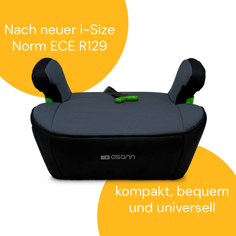 Osann Junior Isofix Gurtfix i-Size Sitzerhöhung mit Isofix Auto Kinder (126-150 cm) - Nero i-Size Ne