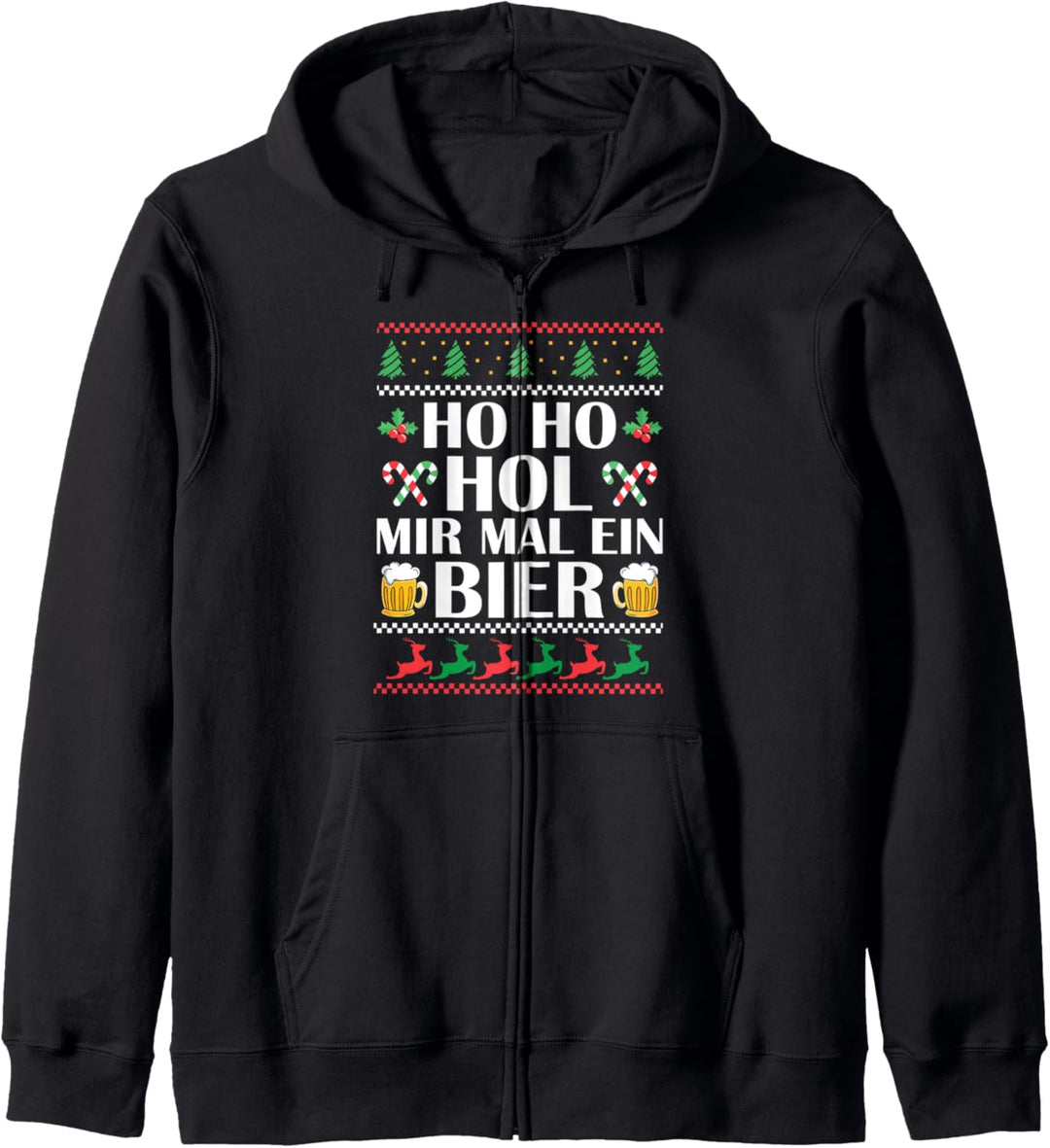 Ho Ho Hol mir mal ein Bier - Ugly Christmas Weihnachten Bier Kapuzenjacke
