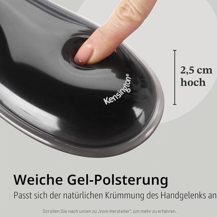 Kensington ergonomische Duo Gel Tastatur Handgelenkauflage, 94 x 483 mm, Rutschfeste und bequeme Han