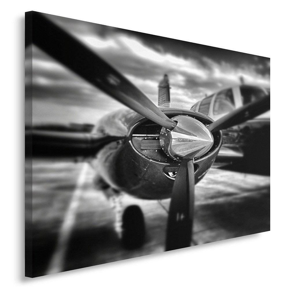 Feeby Frames, Leinwandbild, Bilder, Wand Bild, Wandbilder, Kunstdruck 70x100cm, FLUGZEUG, PROPELLER,