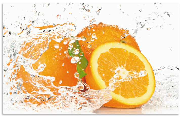 ARTland Spritzschutz Küche aus Alu für Herd Spüle 80x50 cm (BxH) Küchenrückwand mit Motiv Essen Obst