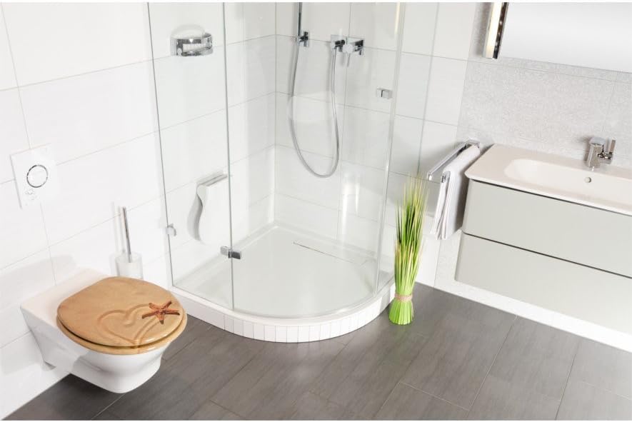 WC Sitz mit Absenkautomatik, hochwertige Oberfläche, einfache Montage, stabile Scharniere, Sandy, Sa