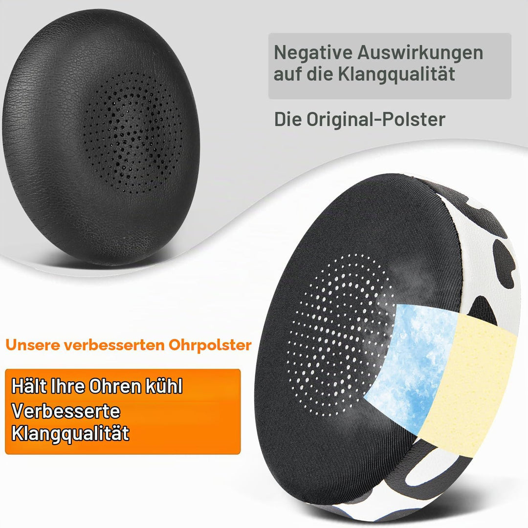 SOULWIT Kühlgel Ersatzpolster Ersatz Ohrpolster für Jabra Evolve2 65 (Evolve 2 65MS 65UC MS UC)/Evol