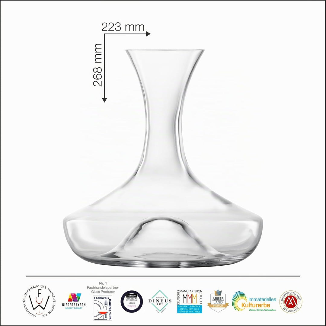 EISCH Wein Dekanter Set Together 0,75 l (4-tlg), handgefertigter Dekanter mit No Drop Effekt aus Kri