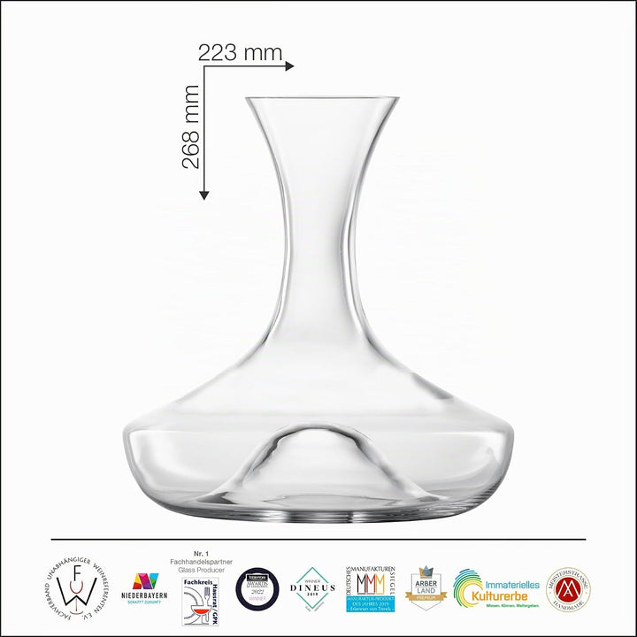 EISCH Wein Dekanter Set Together 0,75 l (4-tlg), handgefertigter Dekanter mit No Drop Effekt aus Kri