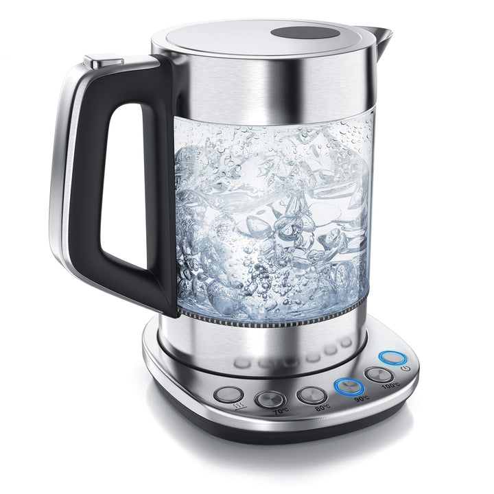 Arendo - Glas Wasserkocher mit Temperatureinstellung - Warmhaltefunktion 30min - 1,5 Liter Füllmenge