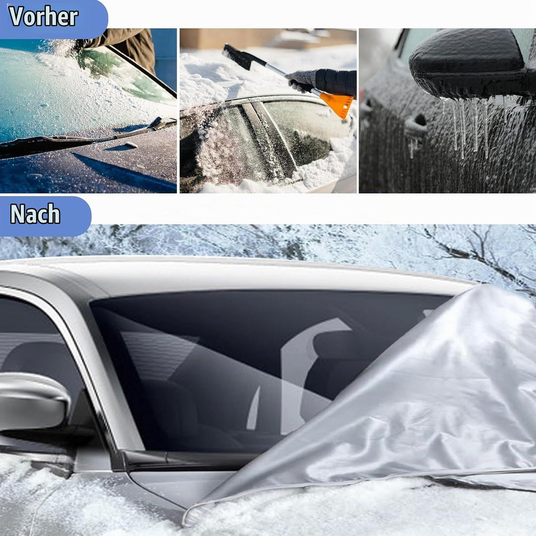 CICMOD Halbgarage Auto, Winter Autoabdeckung für EIS Sonne Staub Schutz Halbgarage Auto Abdeckplane