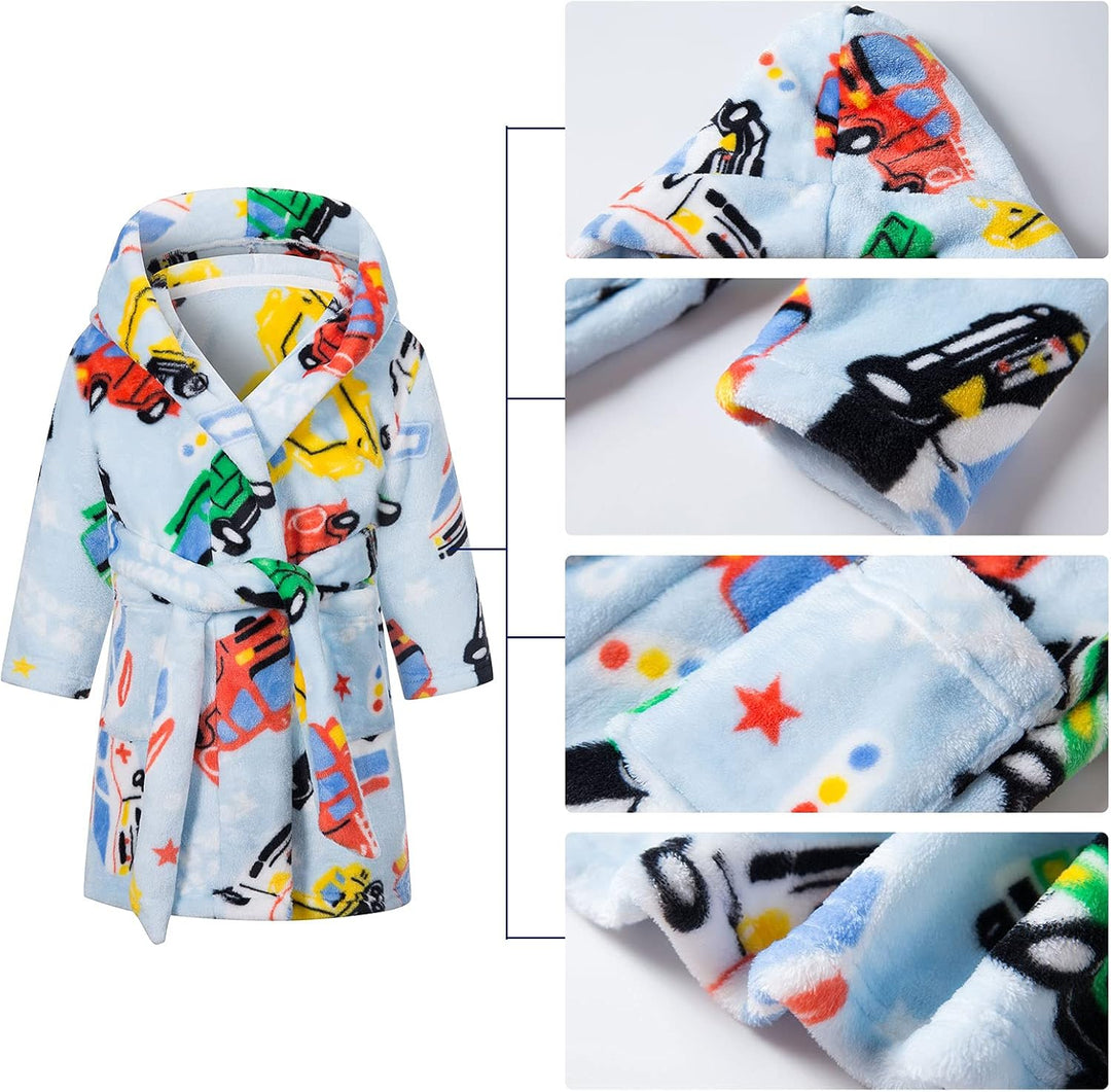 Baogaier Bademantel Kapuze Kinder Morgenmantel Flanell Nachtwäsche Robe Frottee Lange Ärmel Weiche S