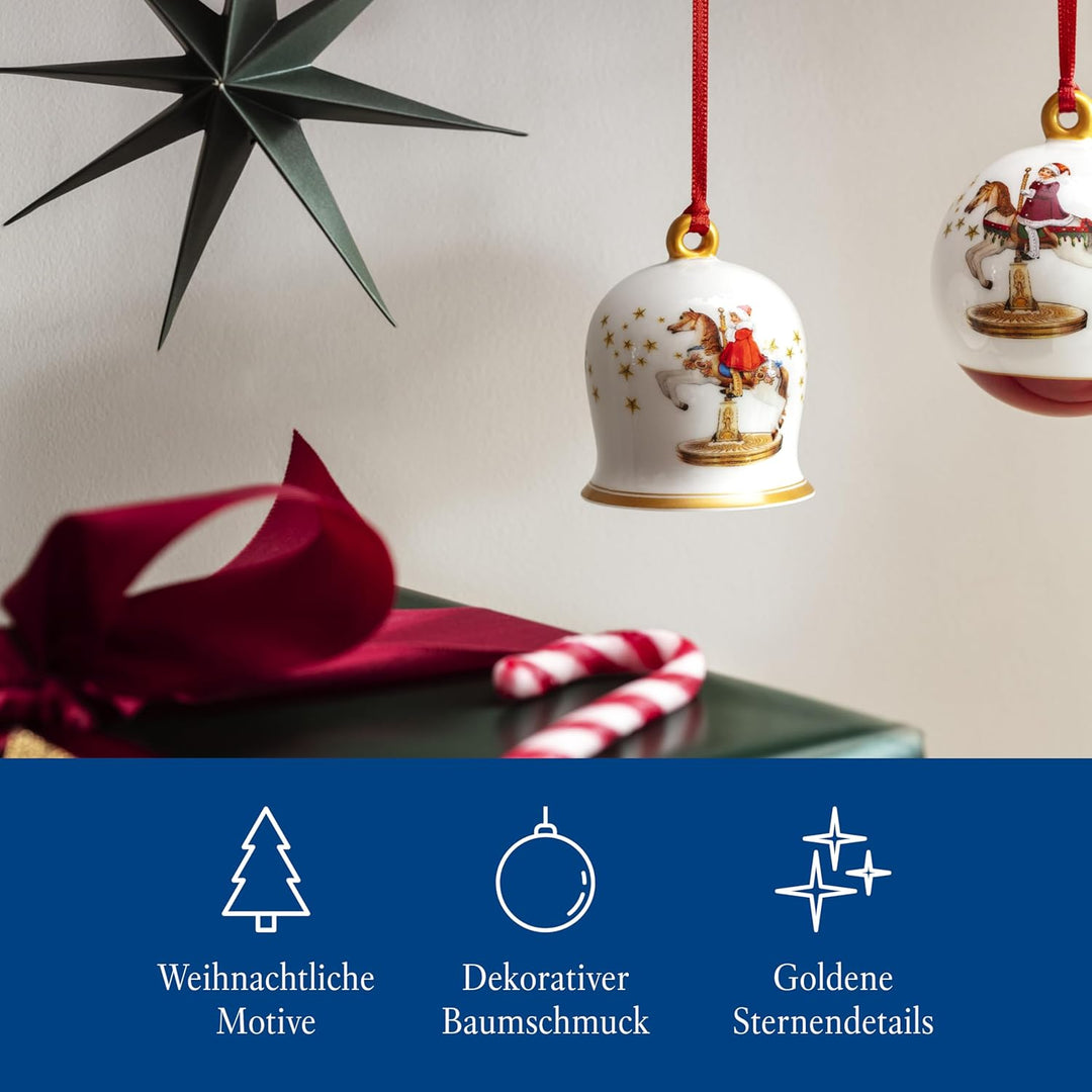 Villeroy & Boch – Annual Christmas Edition Jahres-Glocke 2024 Bunt, Glocke Weihnachten, Baumschmuck,