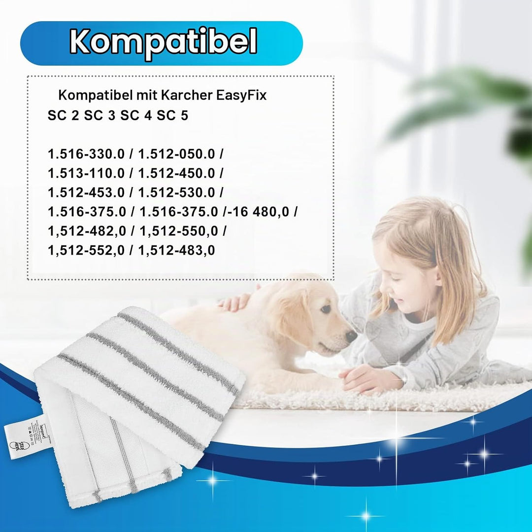 KEEPOW Bodentücher 8 PCS für Kärcher Dampfreiniger EasyFix SC 1 SC 2 SC 3 | Kompatibel mit Kärcher D