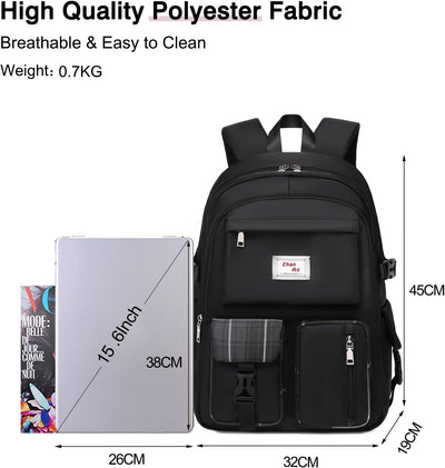 FANDARE Beiläufig Rucksack Schulrucksack Schulranzen Daypacks mit 15.6 Zoll Laptopfach Schultaschen