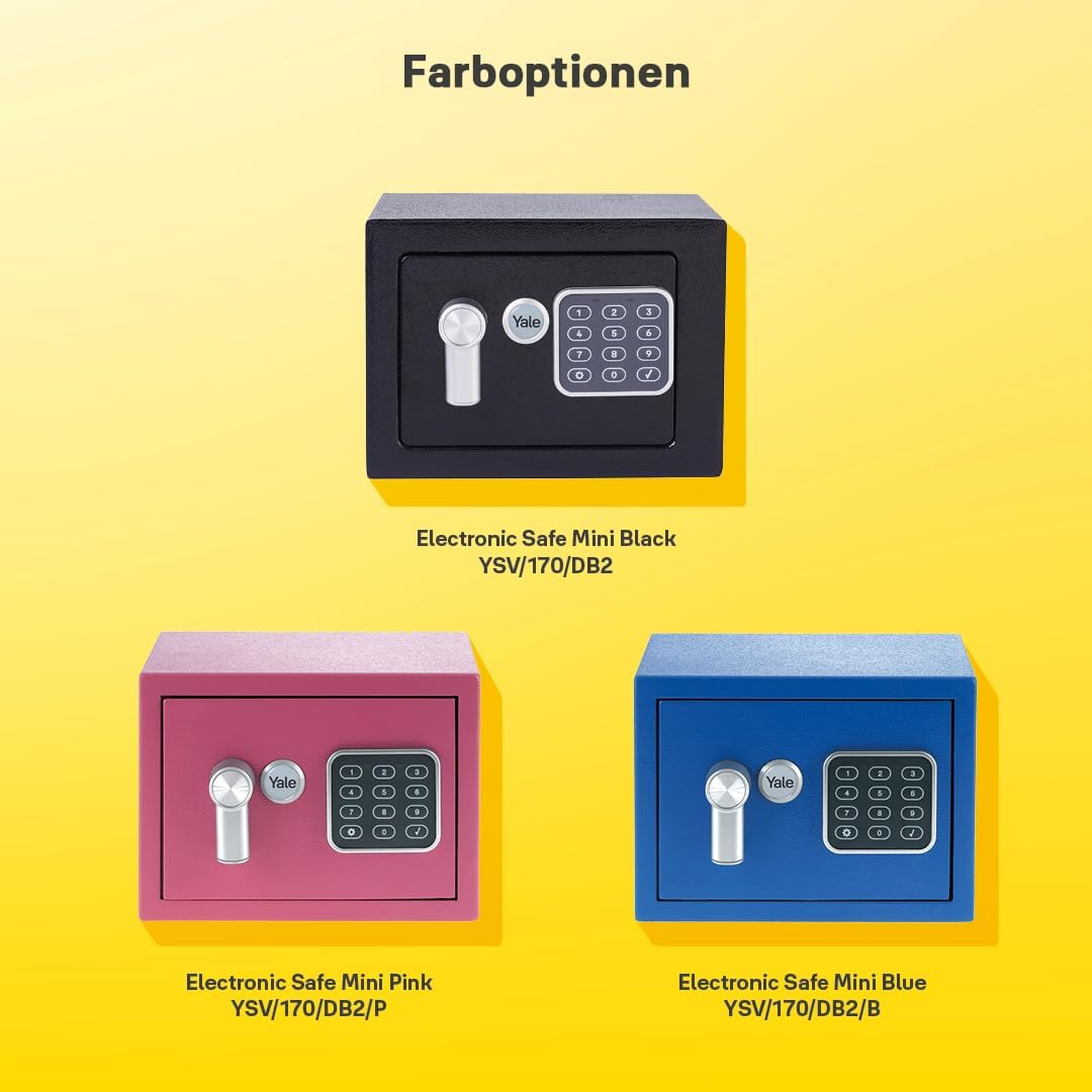 Yale Elektronischer Tresor - YSV/170/DB2 - Mini - Schwarz - Standardsicherheit Black Mini New Versio