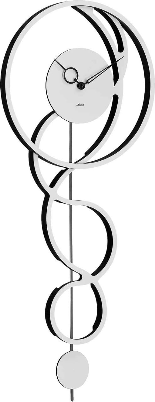 Hermle 61023-002200 Wanduhr modern, 68cm x 26cm x 5cm 68cm x 26cm x 5cm Weiss-schwarz, 68cm x 26cm x