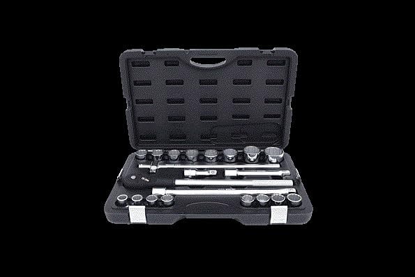 KS Tools 911.0722 3/4 Zoll 12-Kant Steckschlüssel Satz | inklusive Umschaltknarre, 24-Zahn | matt sa