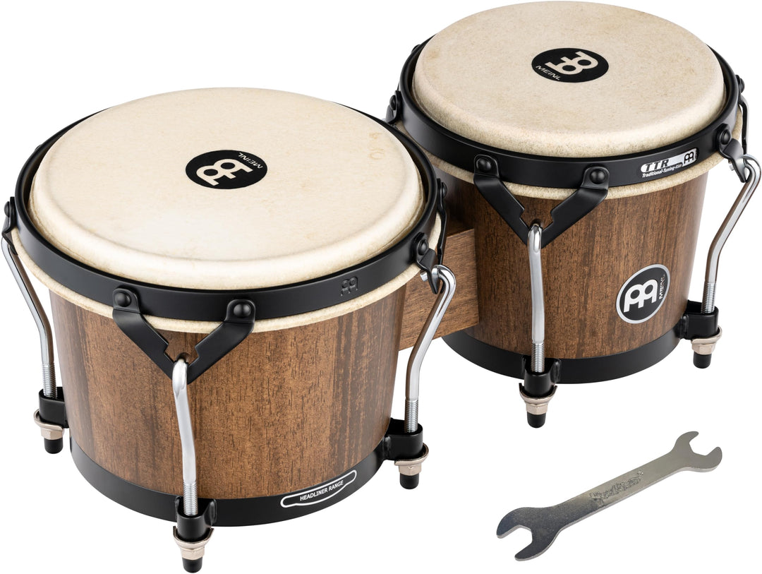 Meinl Percussion HTB100WB-M Wood Bongo-Set, Headliner Designer Series, Durchmesser 17,15 cm (6,75 zo