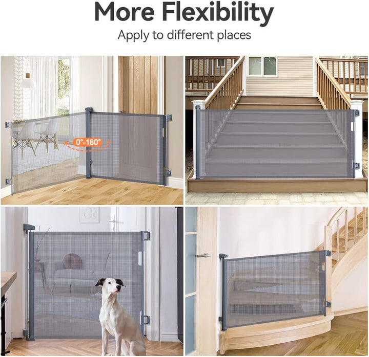 COMOMY Treppenschutzgitter Ausziehbar 0-140cm, Türschutzgitter Rollo für Baby, Katzen und Hunde, Ein