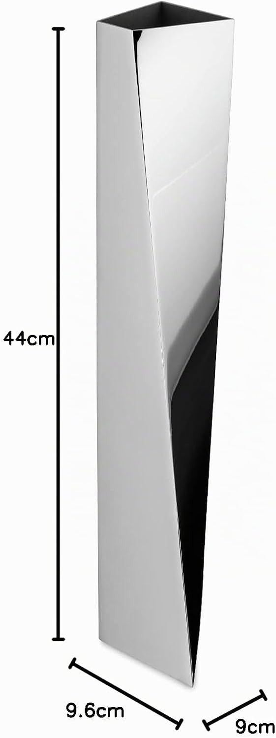 Alessi Crevasse ZH01 Design Blumenvase, Edelstahl, Glänzend Poliert