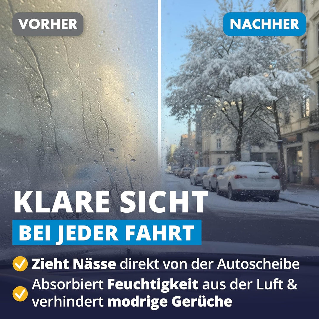 LICARGO Winter Komplett Set - Auto Luftentfeuchter (1kg) - 1x recycelter Eiskratzer - 1x Mikrofaser