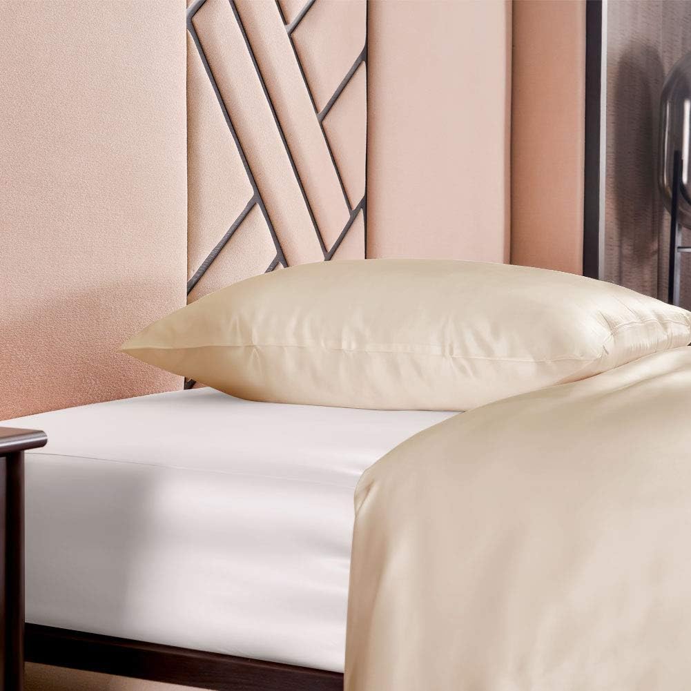 THXSILK 100% 19 Momme Seide Kissenbezug Kissenhülle mit Reissverschluss - Seide Kissen Bezug - Super