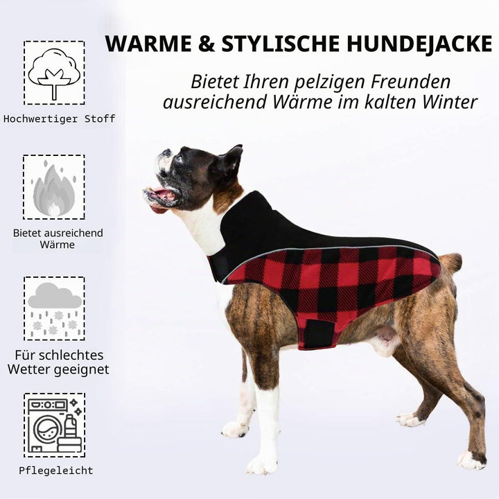 Warme Hundemantel Winter, Hundemantel mit Bauchschutz, Wintermantel für Hunde mit Reflektierend, Wen
