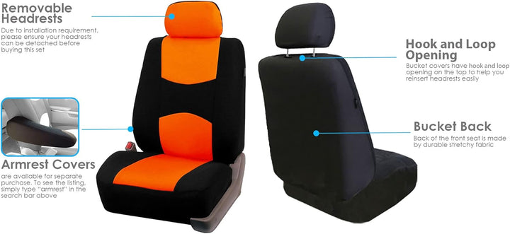 Satz vorne Flachgewebe - Autositzbezüge Orange Orange-Pair Set, Orange-Pair Set