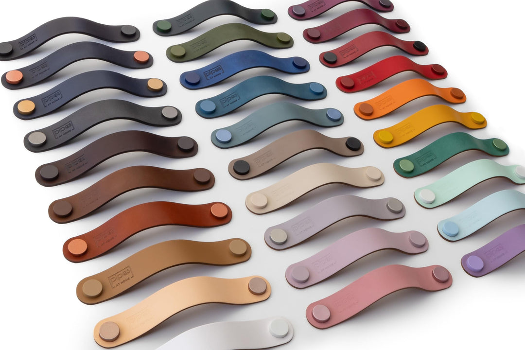 Ledergriffe in 30 Farben für alle Möbel, handgemachte Möbelgriffe aus Leder, massgeschneiderte Schra