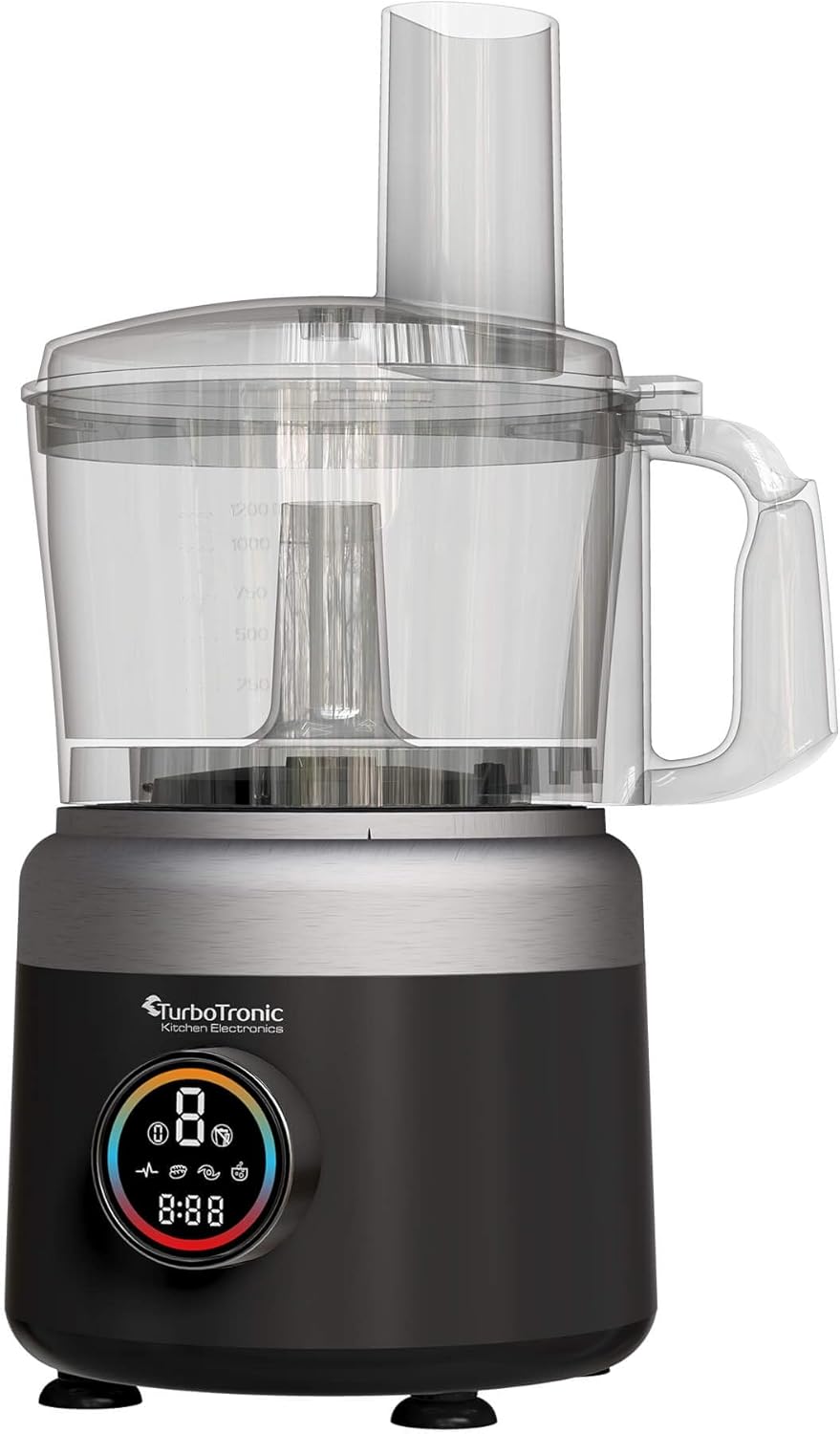 TurboTronic 1900 W digitale Küchenmaschine - FP700-1,2L Zerkleinerer Raspelscheiben Zitruspresse Ent