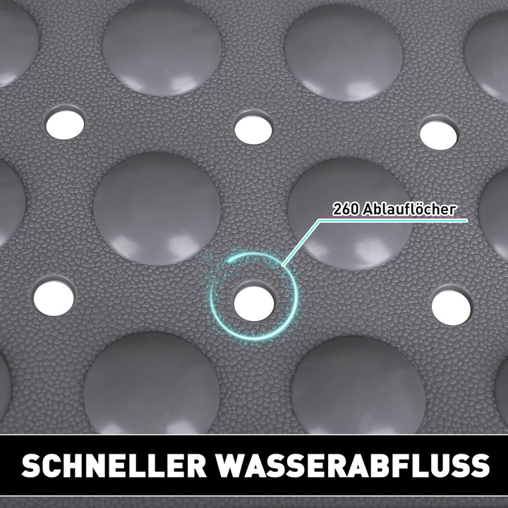 Mofonky Gross Duschmatte rutschfest 60x90cm: Weich TPE Duscheinlage mit Ablauflöchern und Saugnäpfen