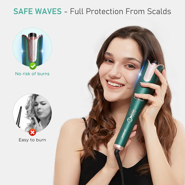 Lockenstab Automatisch, Janelove Automatischer Lockenstab Grosse Locken für Lange Haare, Negativ-Ion