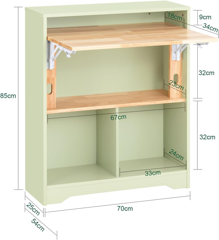 SoBuy Klapptisch mit angebautem Schrank Klappbarer Tisch mit Schrank Faltbarer Tisch Schreibtischsch