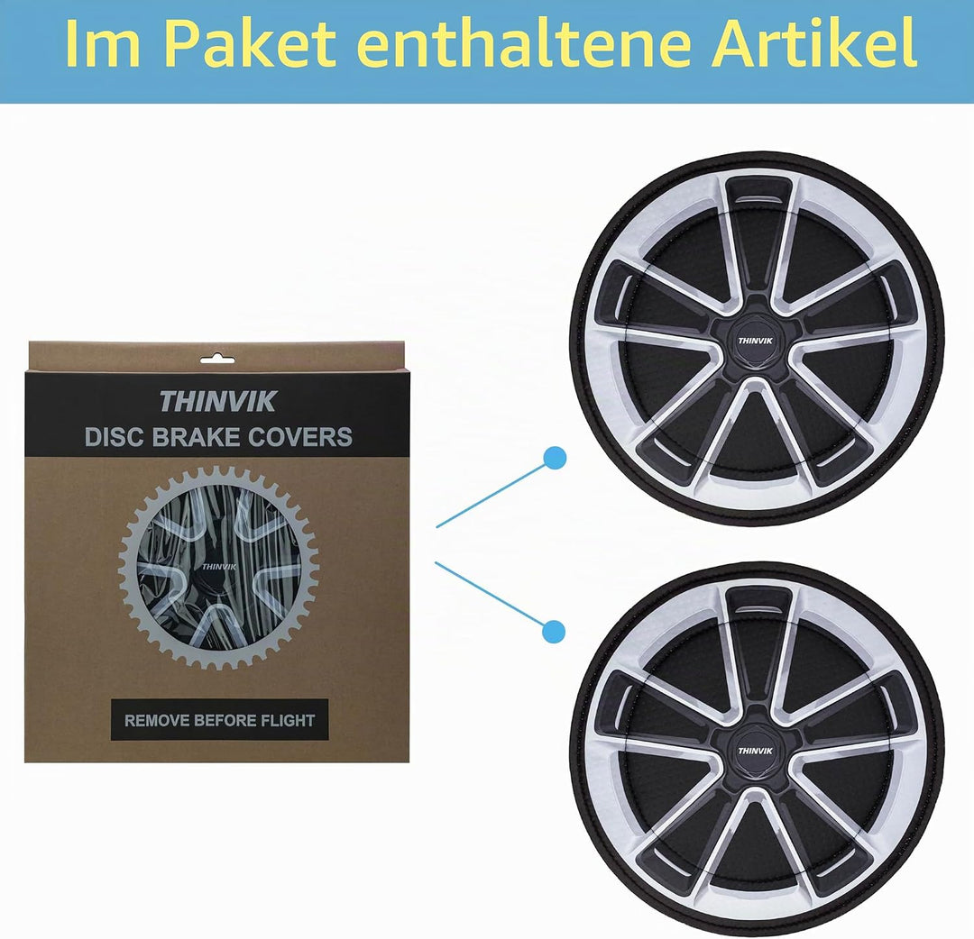 Thinvik Bremsscheiben Schutz (2 Stück) – Waschbare Neopren-Hüllen für Fahrrad-Scheibenbremsen, Durch