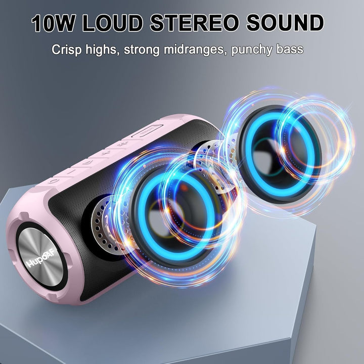 Hupoaf Bluetooth Lautsprecher mit Licht, Neues Musikbox Tragbarer Bluetooth Box mit 52mm Durchmesser