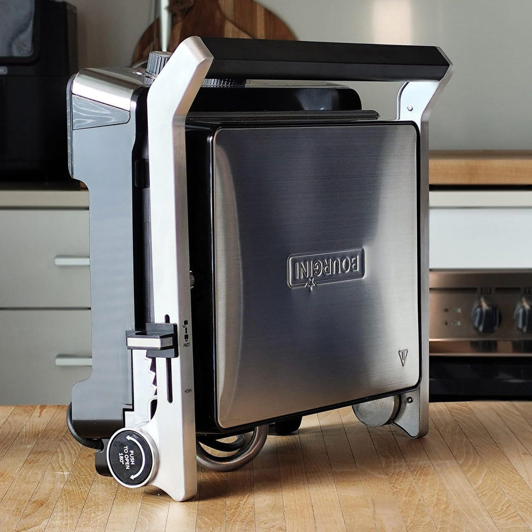 BOURGINI Countertop Ofen mit abnehmbaren Keramikplatten (ohne PFAS), 1800 W, 90 & 180 Grad Öffnung