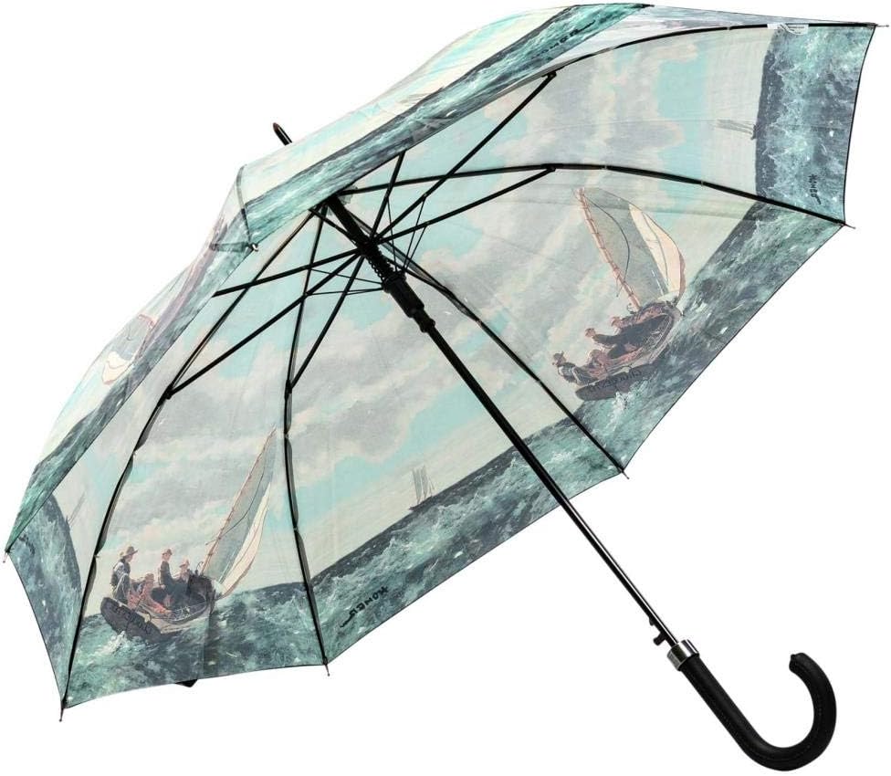 LUCKYWEATHER Regenschirm Stockschirm Damen Motiv Breezing Up Auf-Automatik I Stockregenschirm gross